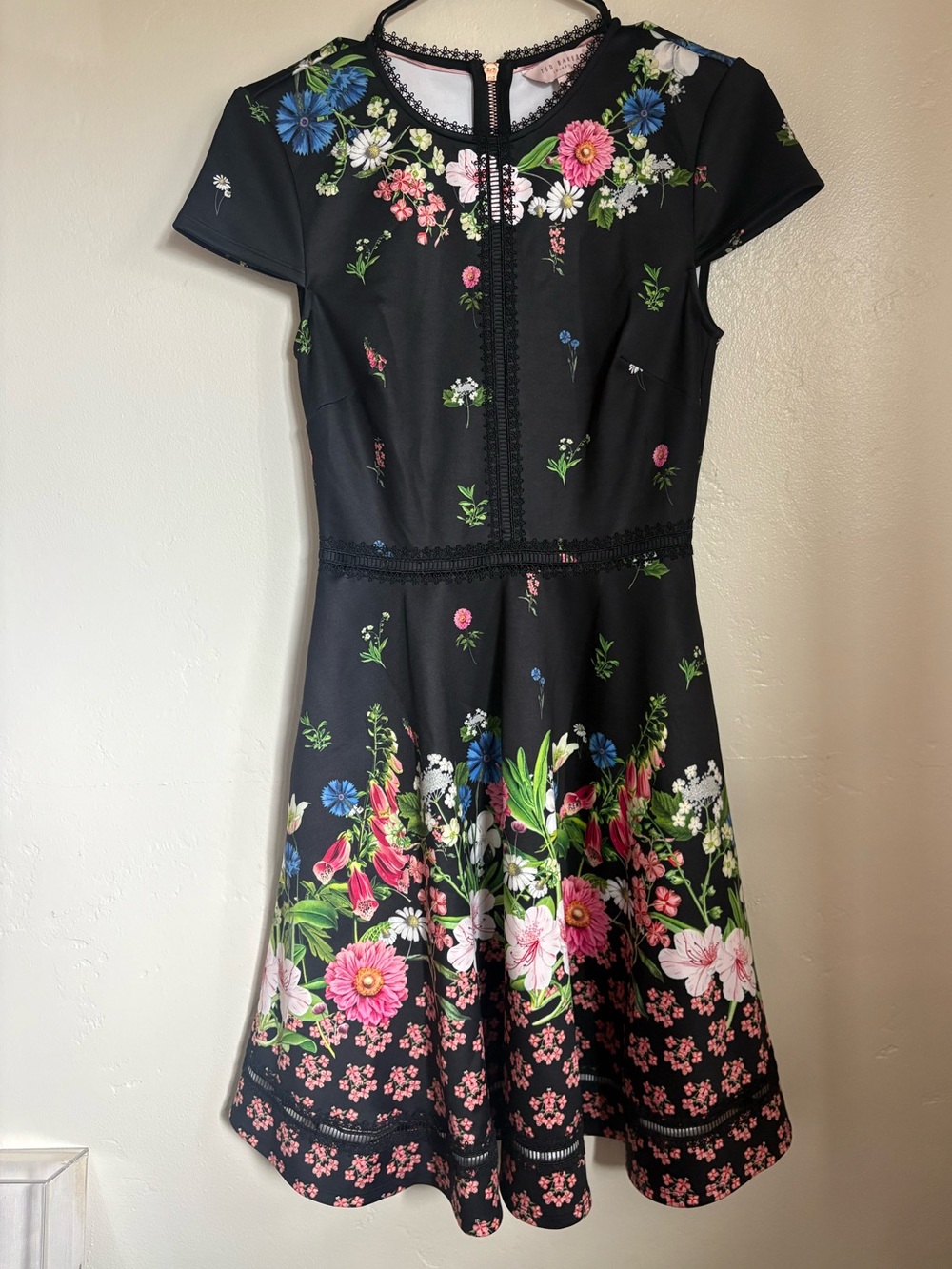 Ted Baker London Daissie Florence Trim Skater Dress Mini US Size 2 Whimsy Fairy